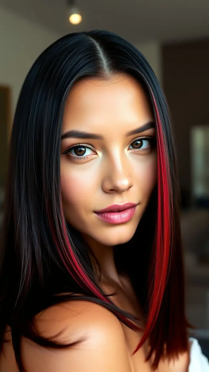 Schwarz-rote Haarfarbe: Stile und Pflege 2026 1 couleur cheveux noir rouge