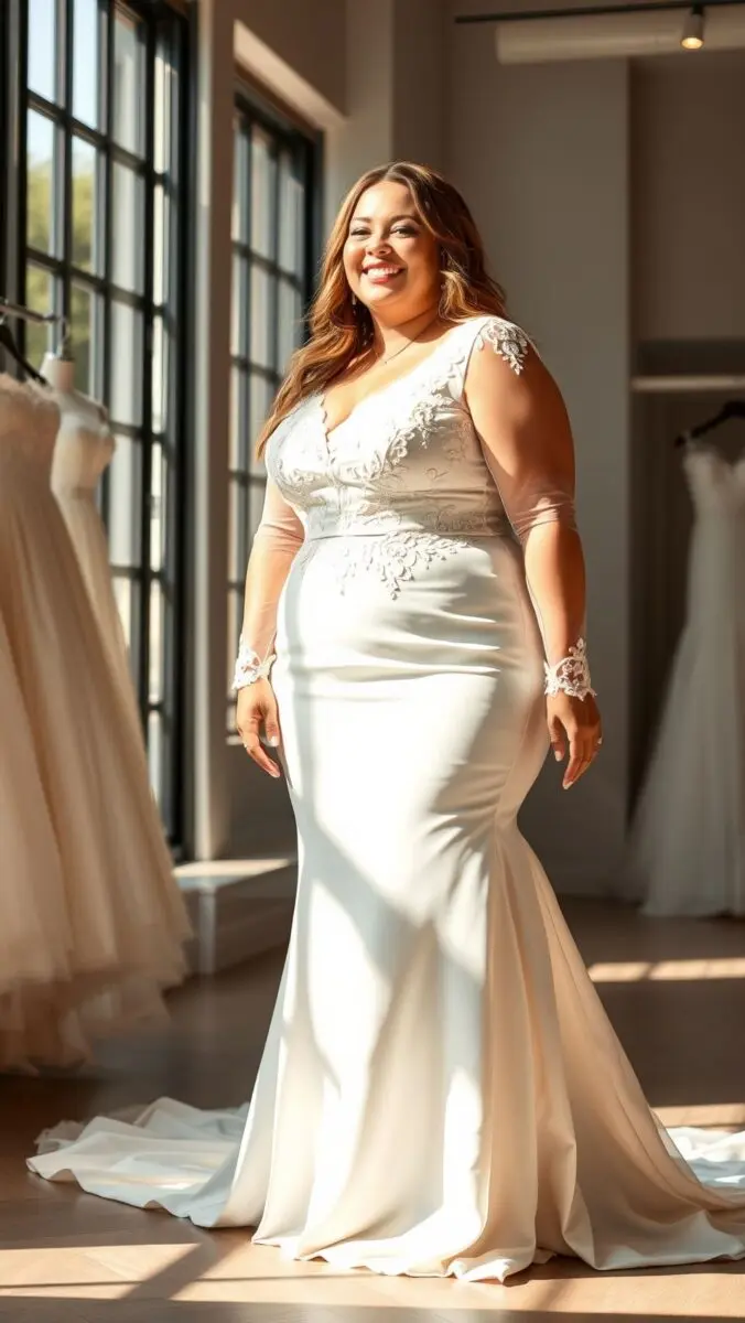 Hochzeitskleid für kurvige Frauen: Kompletter Ratgeber 2026 1 robe de mariée femme ronde