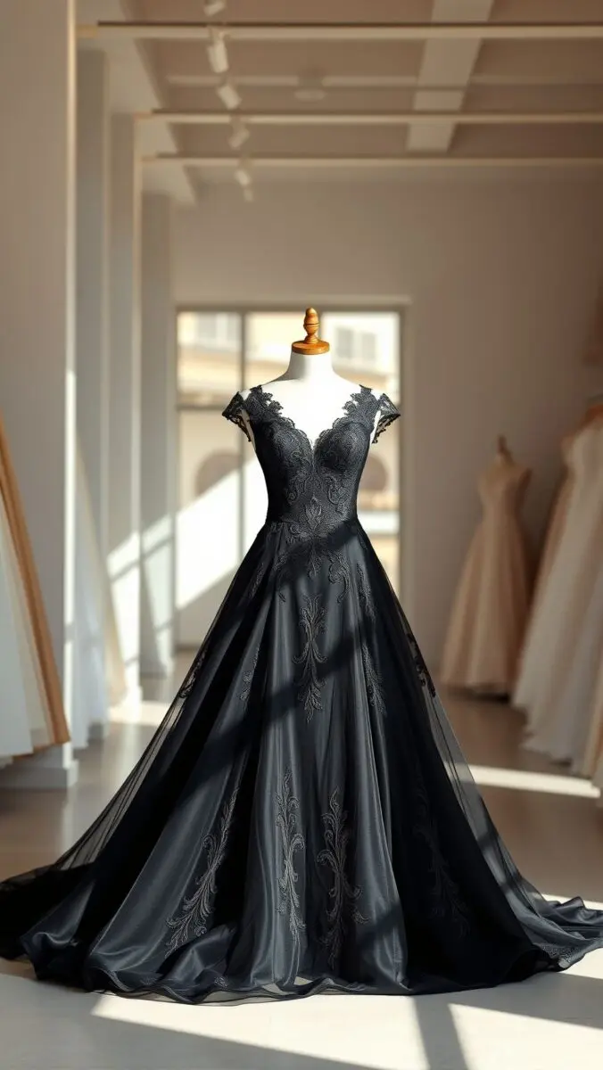 Schwarzes Hochzeitskleid: Eleganz und Kühnheit 2026 1 robe de mariée noire