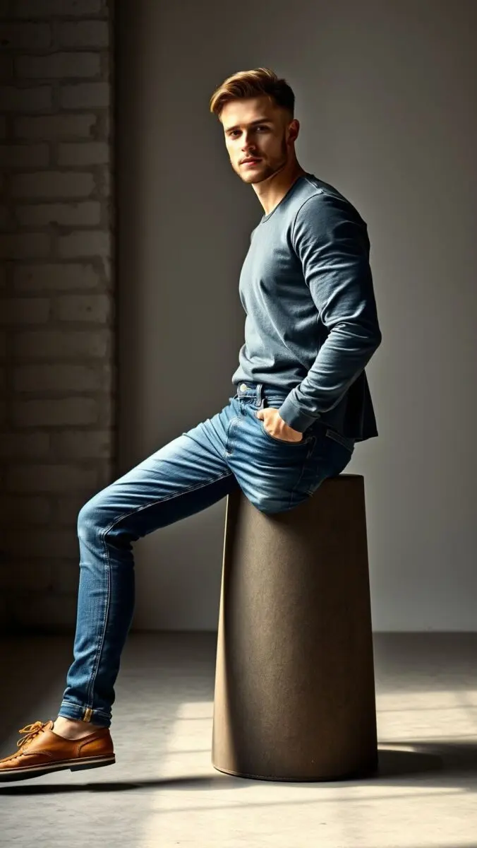 Herrenmode: trends und stile für einen zeitlosen look 1 jeans homme fashion
